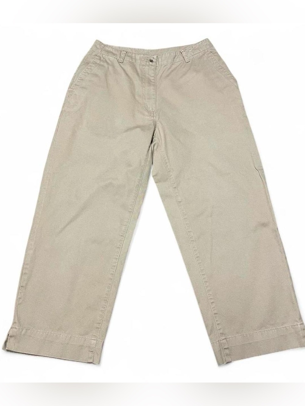 LL Bean Women’s Cropped Pants Trousers Size 8-Reg Tan Khaki Hiking Outdoor